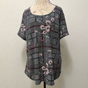 Floral Plaid Women's Top